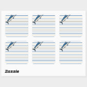 Stickers - Marlin bleu sur bandes (Feuille)