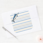 Stickers - Marlin bleu sur bandes (Enveloppe)