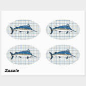 Stickers - Marlin bleu sur Plaid (Feuille)