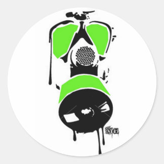 Stickers Masque à gaz vert et noir MB