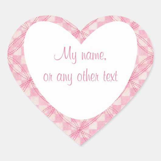 Stickers Mat Coeur PINK CHECK QUILT (Devant)