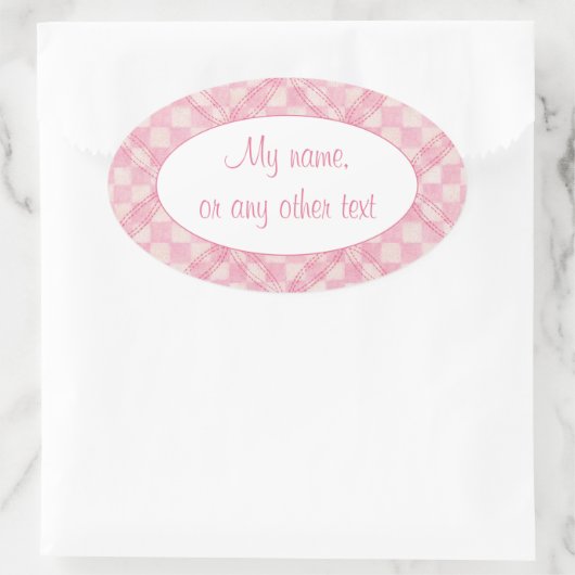 Stickers Mat ovale PINK CHECK QUILT (Sac)