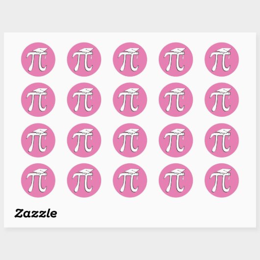 Stickers Math Pi Graduate PINK Pi Grad (Feuille)
