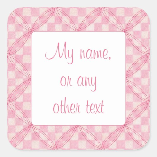 Stickers Matte Carré 3" PINK CHECK (Devant)