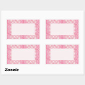 Stickers Matte du rectangle de carreau rose/rose (Feuille)