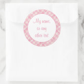 Stickers Matte rond 3" PINK CHECK QUILT (Sac)