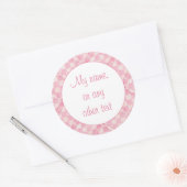 Stickers Matte rond 3" PINK CHECK QUILT (Enveloppe)