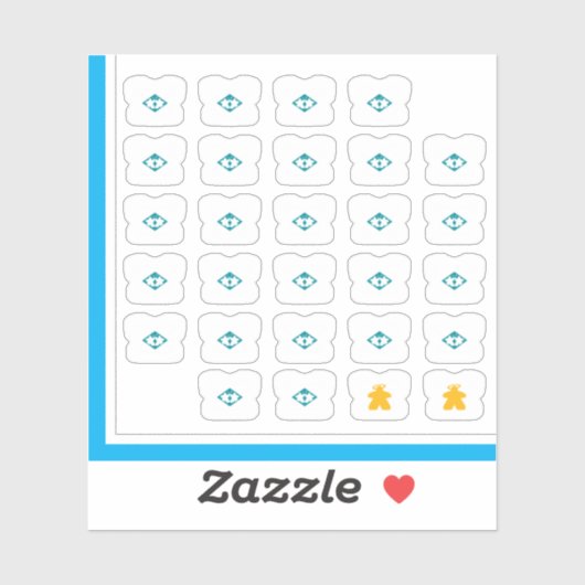 Stickers Meeple Tee - Jeu de société Duo (Feuille)