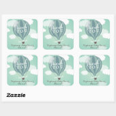 Stickers Merci à air chaud Blue Ballotte personnal (Feuille)