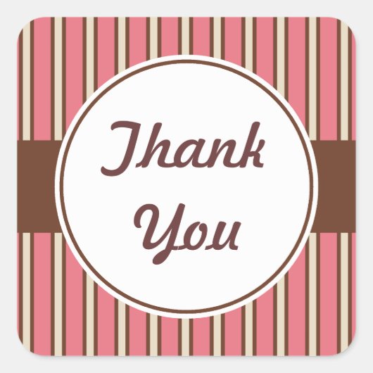 Stickers Merci à rayures roses (Devant)