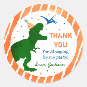 Stickers Merci à trois Rex Dinosaur T-rex