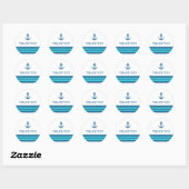 Stickers Merci Ancre bleu turquoise (Feuille)
