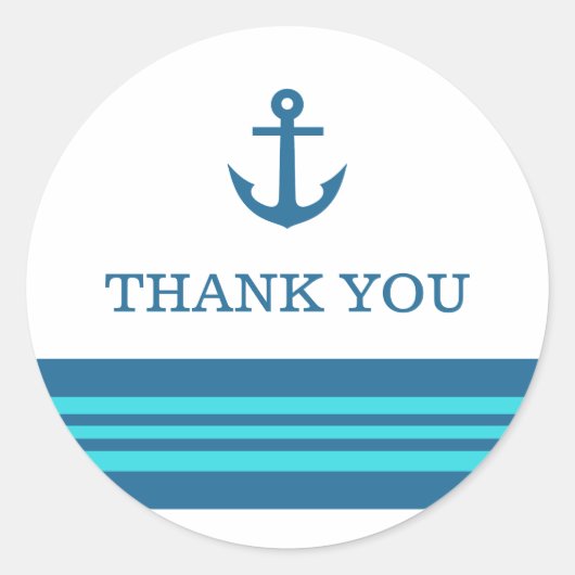 Stickers Merci Ancre bleu turquoise (Devant)