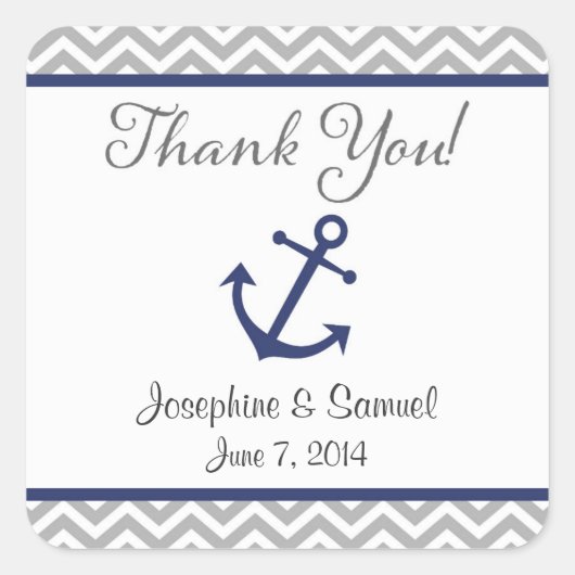 Stickers Merci Ancre nautique (Devant)