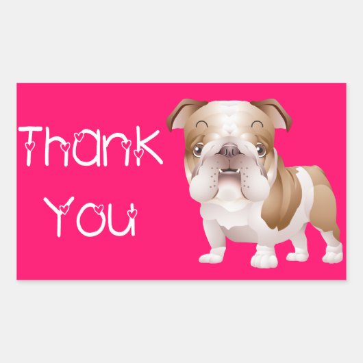 Stickers Merci Anglais Chien Chien Chien Chien Ros (Devant)