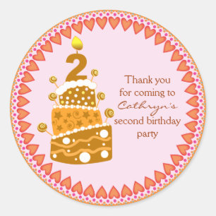 Stickers Merci anniversaire de enfant : Gâteau d'a