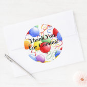 Stickers Merci Anniversaire Fête Ballons Roun (Enveloppe)