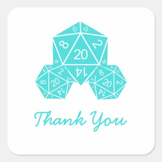 Stickers Merci Aqua D20 Dice (Devant)