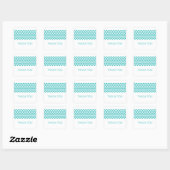 Stickers Merci Aqua Simple Chevron (Feuille)