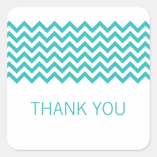 Stickers Merci Aqua Simple Chevron (Devant)