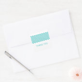 Stickers Merci Aqua Simple Chevron (Enveloppe)
