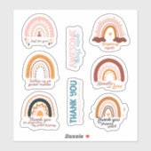 Stickers Merci arc-en-ciel pour petites entreprise (Feuille)