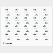Stickers Merci argent vert dragon (Feuille)