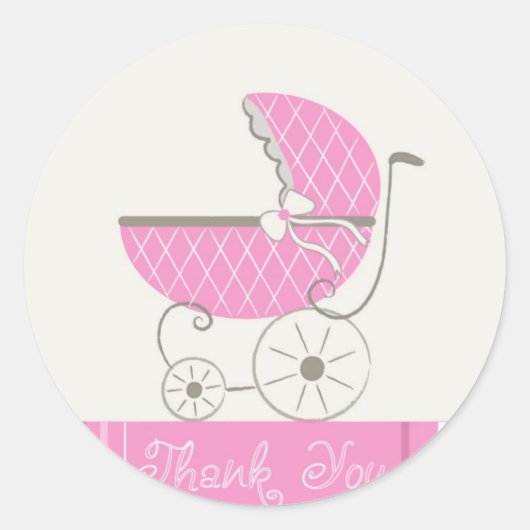 Stickers Merci baby shower (Devant)