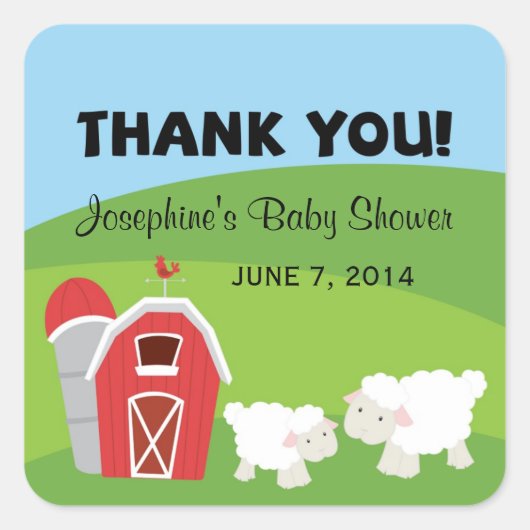 Stickers Merci Baby shower agricole (Devant)