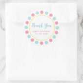 Stickers Merci Baby shower bleu et rose (Sac)