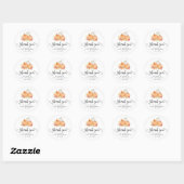 Stickers Merci Baby shower Citrouille Automne (Feuille)