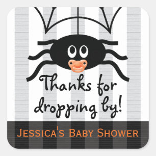 Stickers Merci Baby shower Hallowen Spider