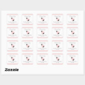 Stickers Merci Baby shower Ladybug (rose) (Feuille)