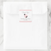 Stickers Merci Baby shower Ladybug (rose) (Sac)