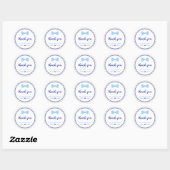 Stickers Merci Baby shower rond - Little Man (Feuille)