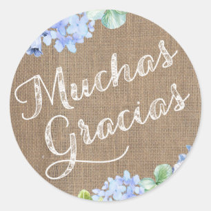 Stickers Merci Baptême espagnol Muchas Gracias