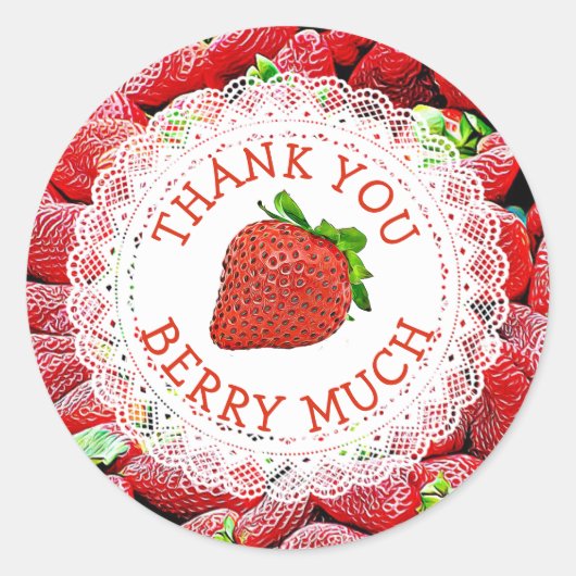 Stickers Merci Berry Beaucoup de fraises (Devant)