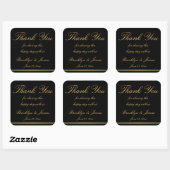 Stickers Merci Black Gold élégant mariage (Feuille)