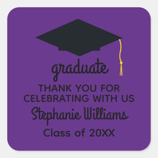 Stickers Merci Black Graduation Cap #1 (Devant)