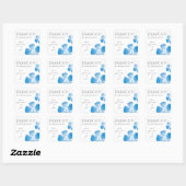 Stickers Merci bleu aquarelle (Feuille)