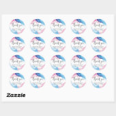 stickers Merci bleu et rose Aquarelle (Feuille)
