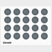 Stickers Merci bleu marine moderne chic foncé (Feuille)