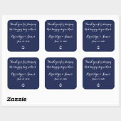 Stickers Merci bleu marine Nautique mariage (Feuille)