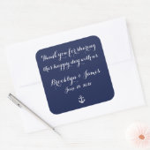 Stickers Merci bleu marine Nautique mariage (Enveloppe)