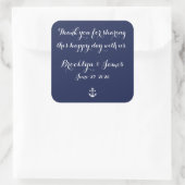 Stickers Merci bleu marine Nautique mariage (Sac)