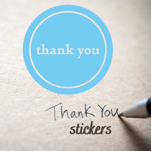 Stickers Merci bleu minimaliste