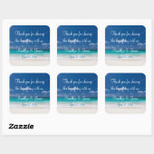 Stickers Merci Blue Beach Wedding (Feuille)
