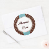 Stickers Merci Brown Aqua (Enveloppe)