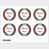 Stickers Merci Brown Aqua (Feuille)