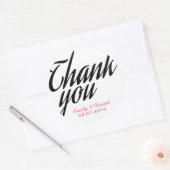 Stickers Merci calligraphique noir et blanc (Enveloppe)